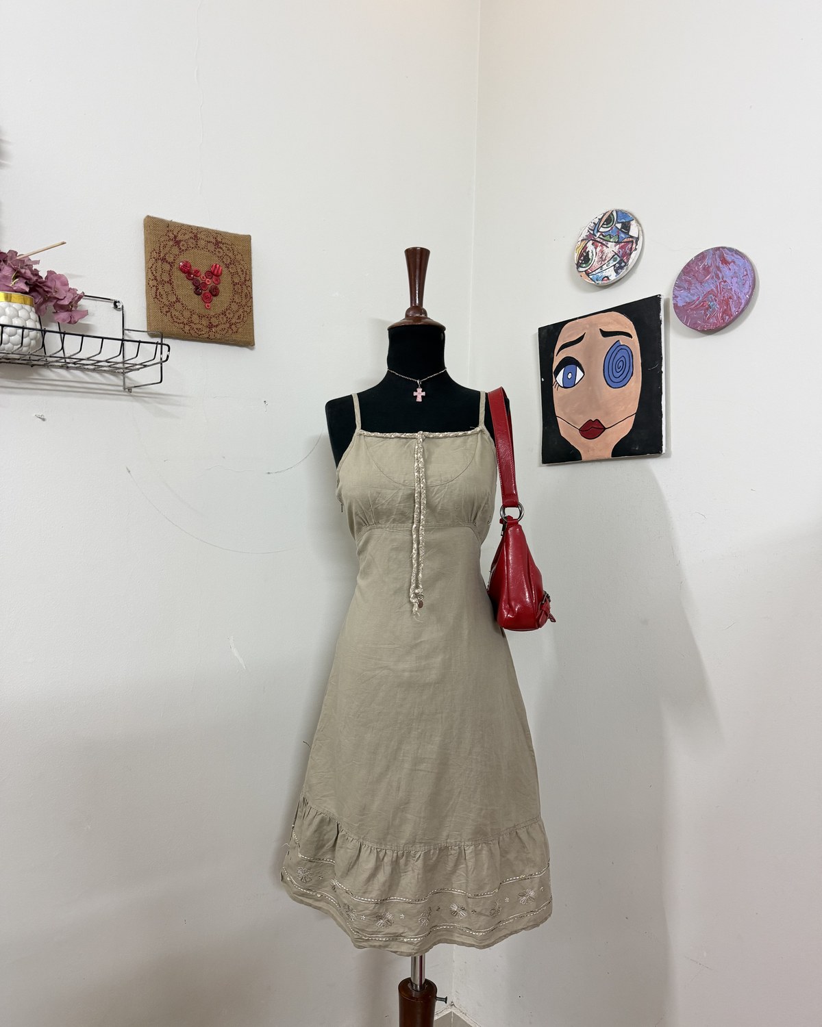 Brown Y2K Style Strap Dress