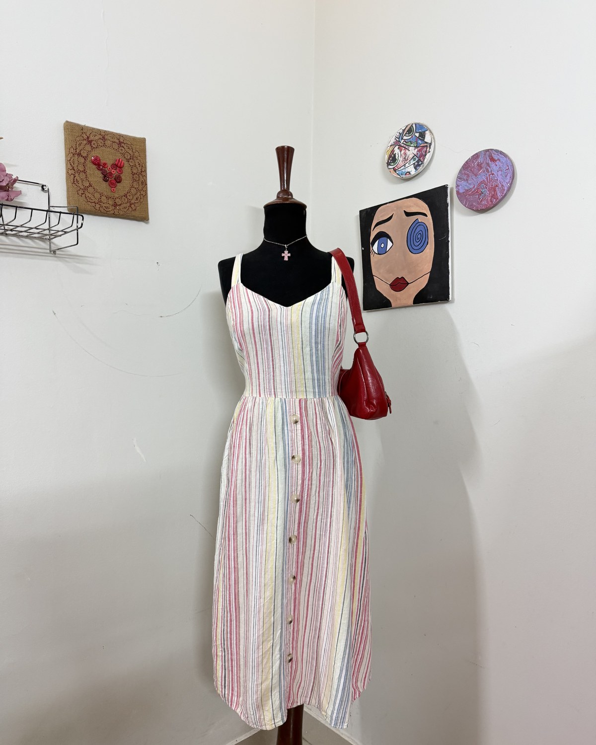 Striped V Neck Summery Dress
