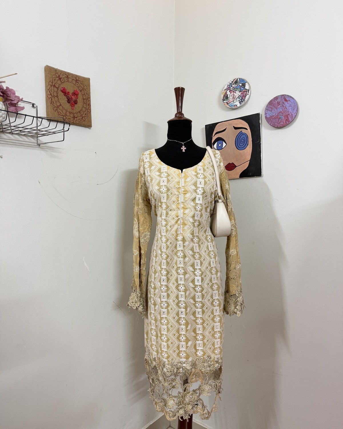 Yellow Embroidered Kurta