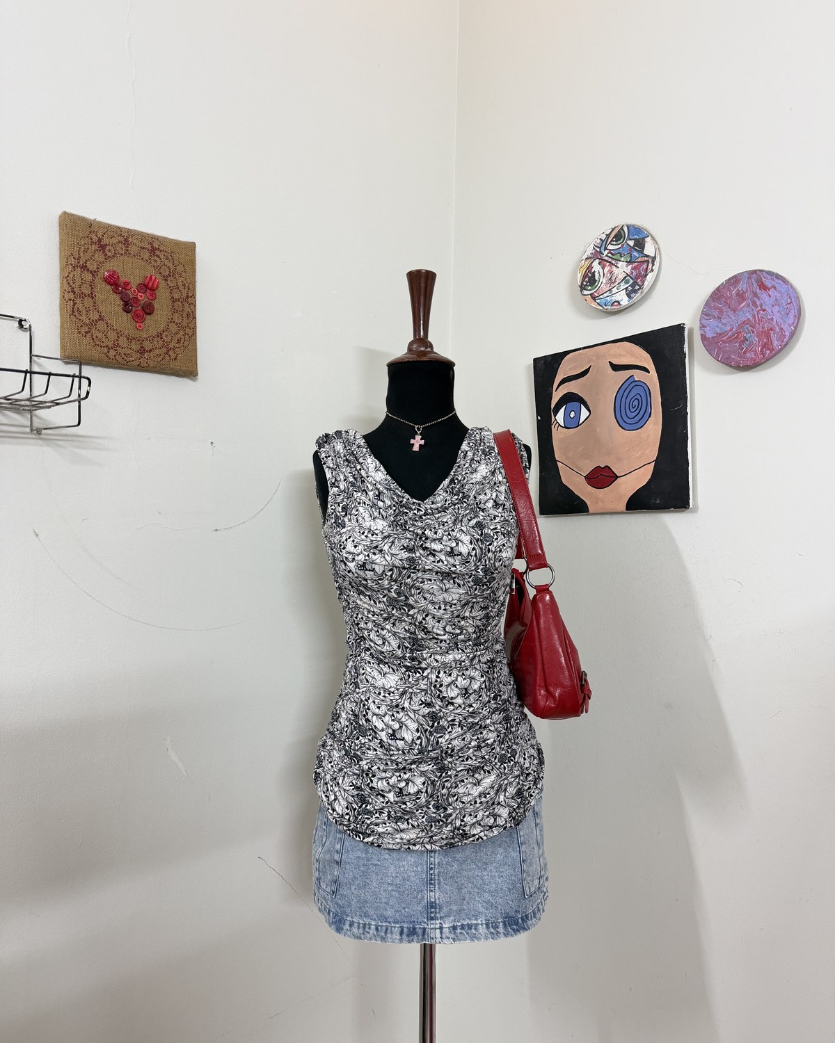 Drawstring Marble Effect Tube Top