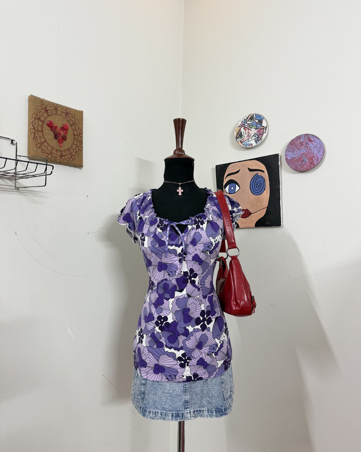 Floral Purple Y2K Shirt