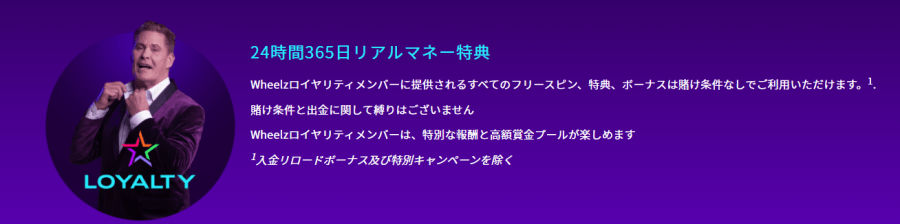 ウィールズカジノのロイヤリティプログラム