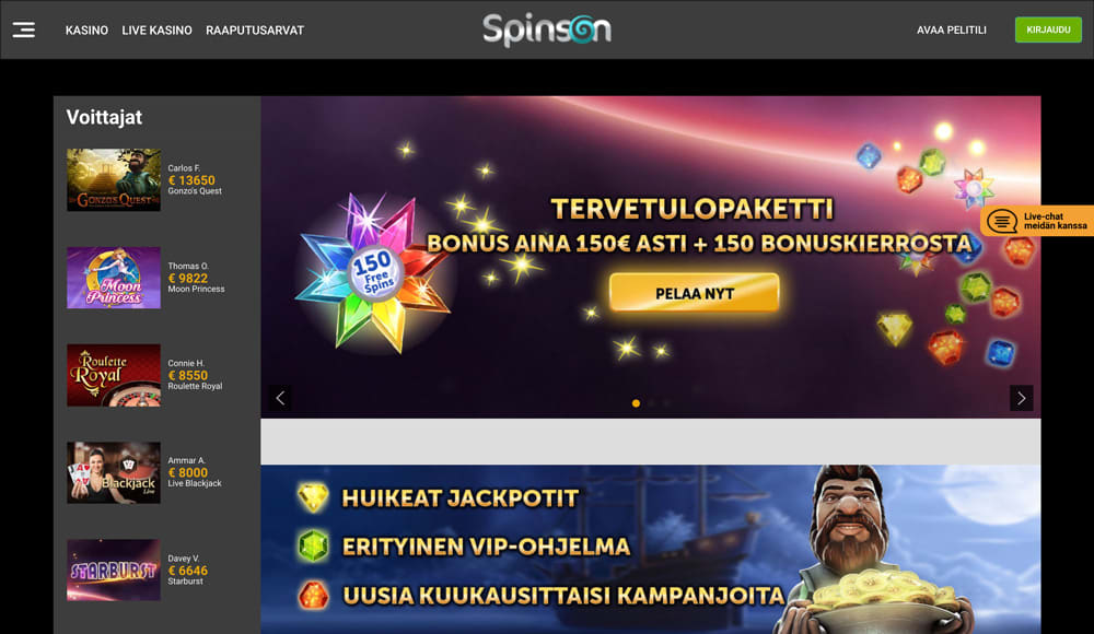 spinson-casino-etusivu