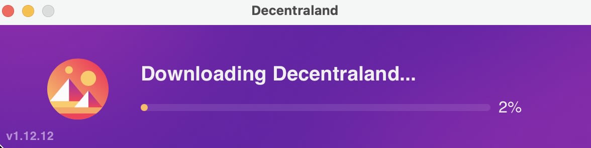 Decentralandダウンロード中