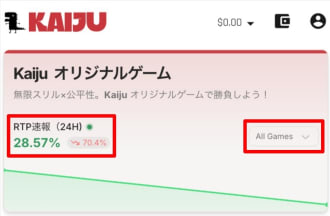 KaijuカジノのRTP速報