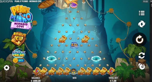 クイックスピン社のPearlOPlinko-Fire-and-Bonesプレイ画面