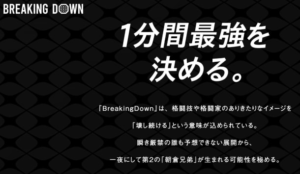 ブレイキングダウン1分間最強を決める。