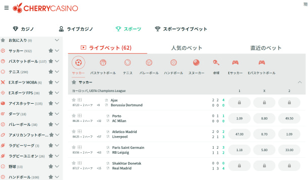 チェリーカジノスポーツベット