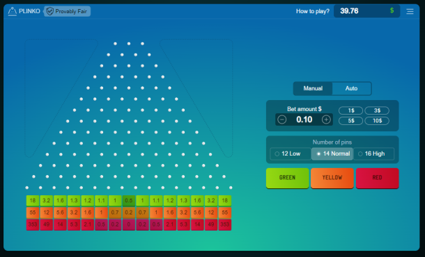 Spribe社のPlinko