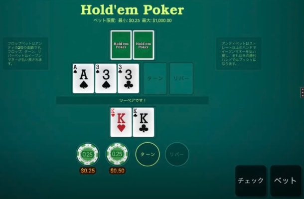 ポーカーのラウンド2：フロップ（Flop）