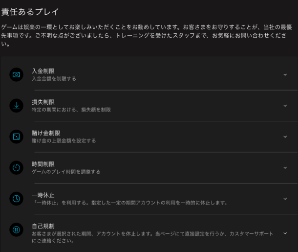 カジビーカジノの自己規制ツール