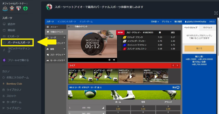 バーチャルスポーツ賭け方
