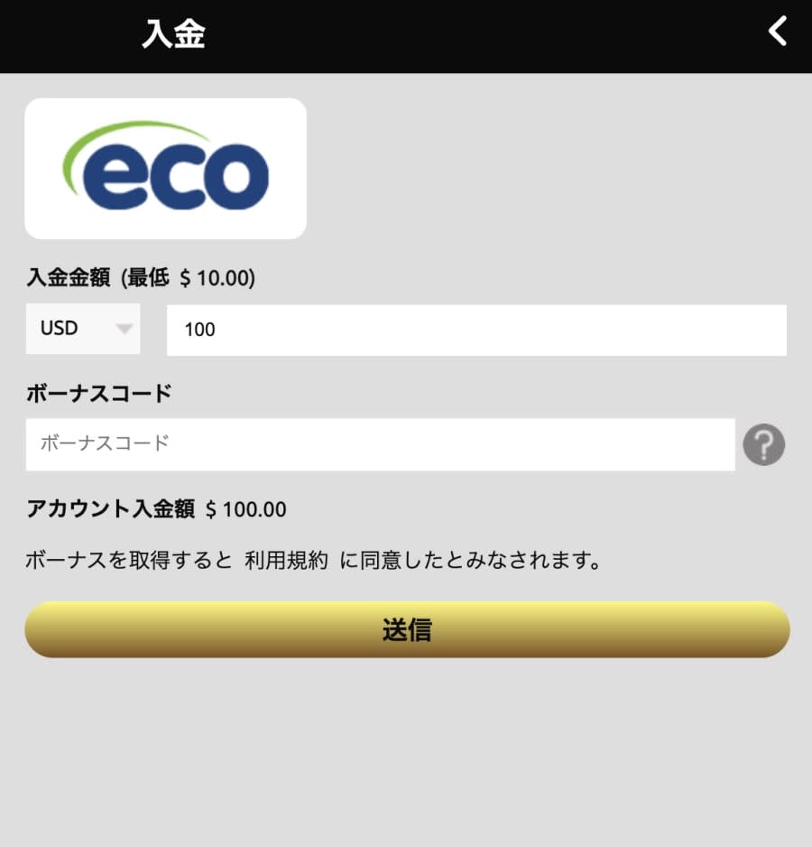 ウィニングキングスのエコペイズ入金