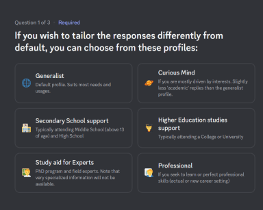 Profile selection view