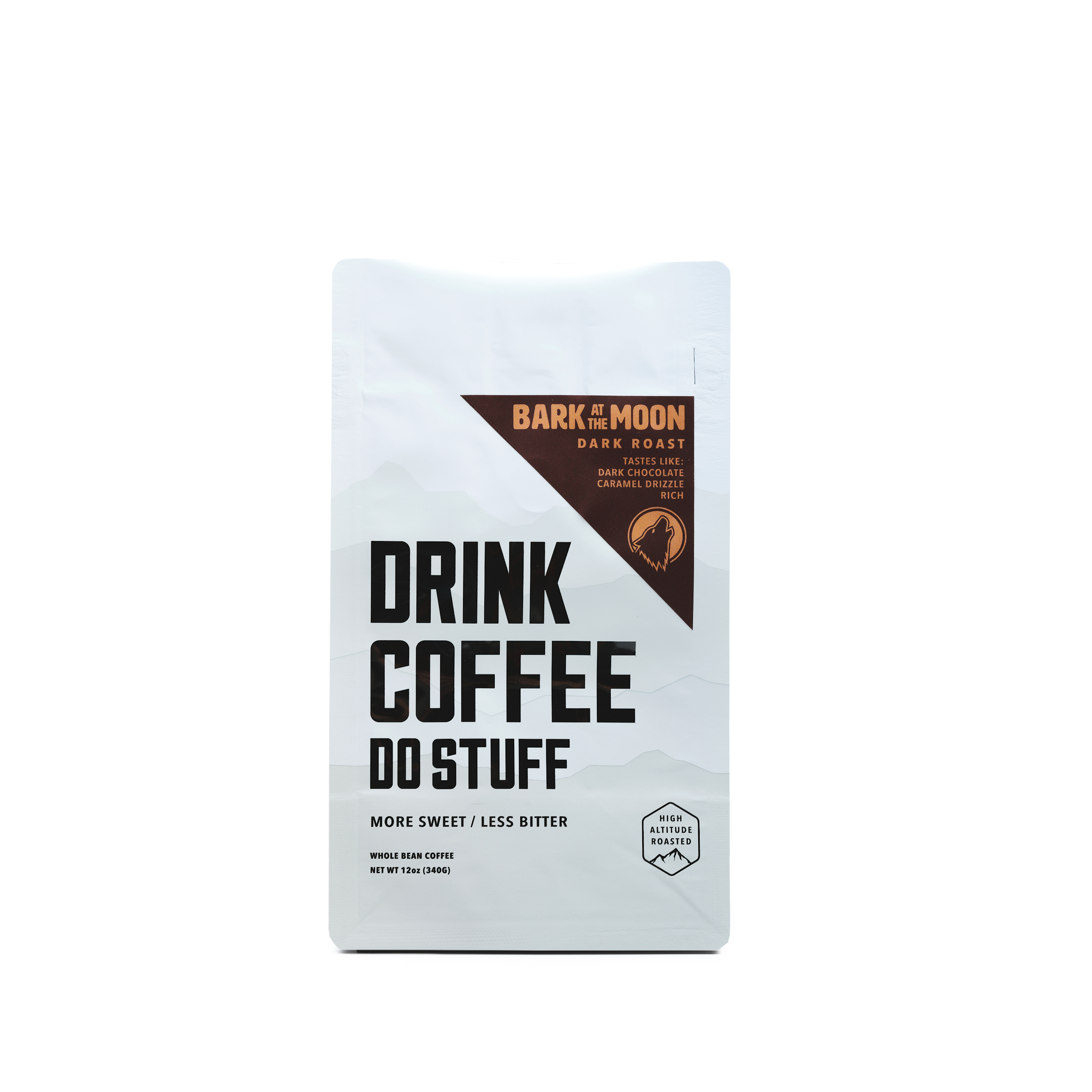 DRINK COFFEE DO STUFF, Bark at the Moon, Blend, Whole Bean, Dark Roast,  Sweet, Chocolate, Caffeine, Organic, Lake Tahoe Coffee