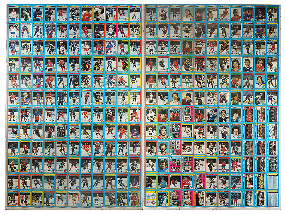 1979-1980 Topps Hockey Complete Set on a Double Uncut Sheet with Wayne Gretzky Rookie