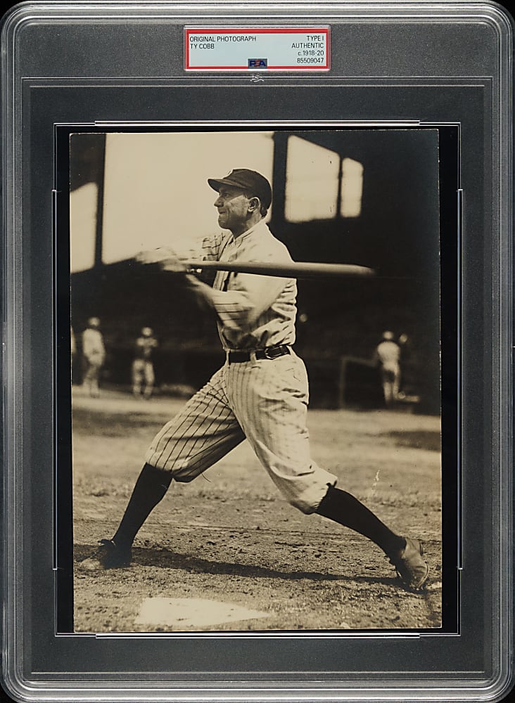 Circa 1918-1920 Ty Cobb Swinging Original Photograph PSA/DNA Type I