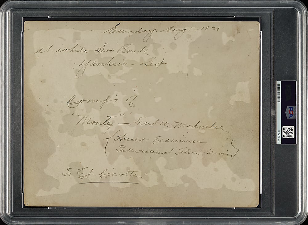 Circa 1920 Babe Ruth and Eddie Cicotte Original Photograph PSA/DNA Type I