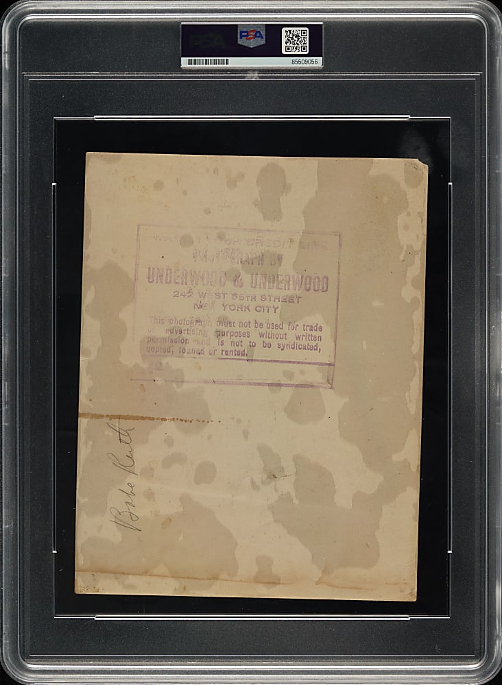 Circa 1927 Babe Ruth Vintage Charles Conlon Photograph PSA/DNA Type II - Image Used For 1926-1929 Exhibit-Style Postcard-Back Card