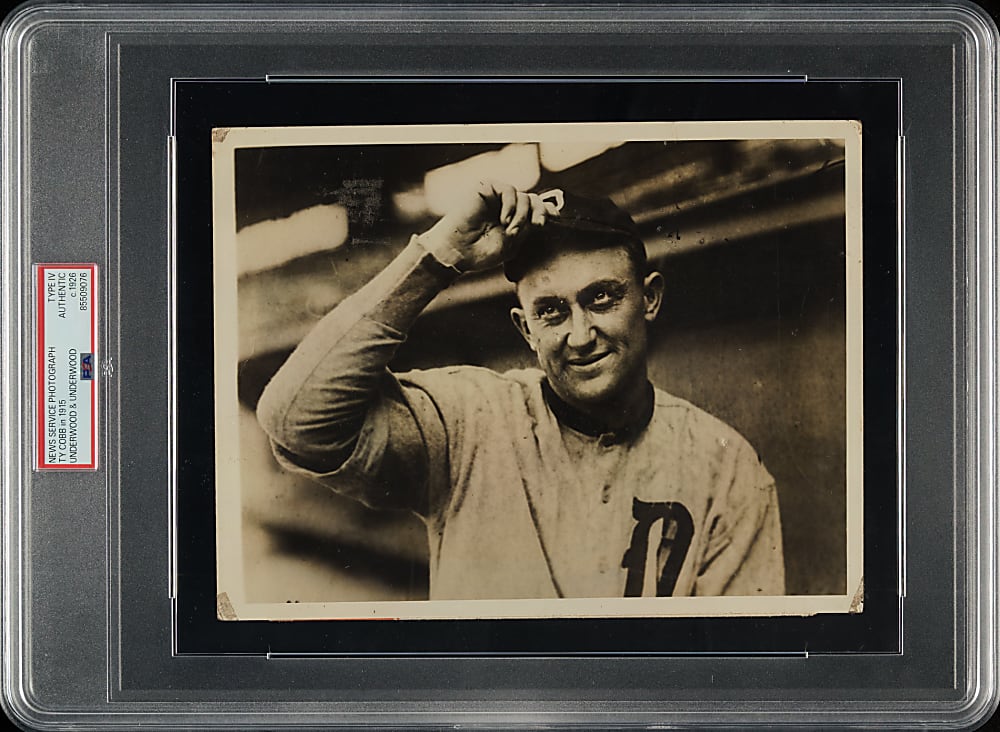 Circa 1926 Ty Cobb (in 1915) Vintage Underwood & Underwood Photograph PSA/DNA Type IV