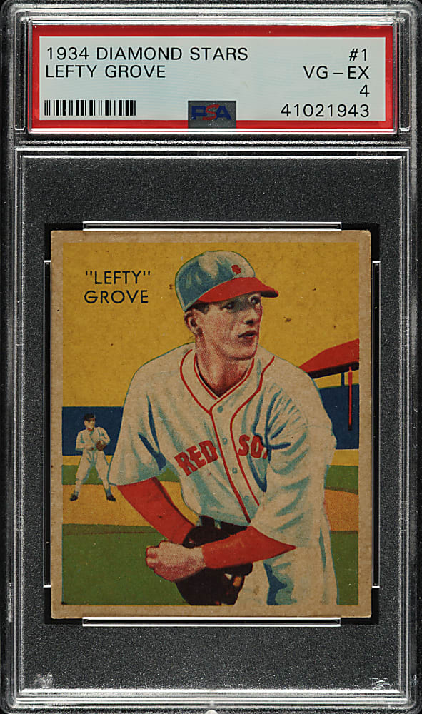 1934-1936 R327 Diamond Stars #1 Lefty Grove (1935 Green Back) PSA VG-EX 4
