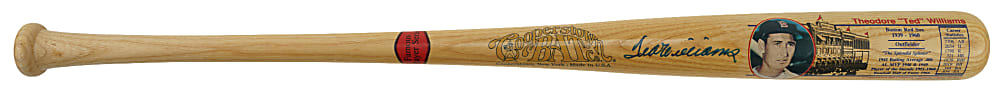 Ted Williams Signed Cooperstown Company Career Stat Bat - JSA