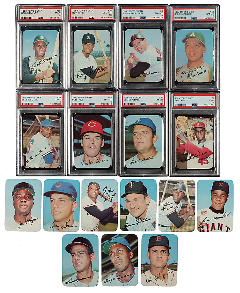 High-Grade 1969 Topps Super Complete Set (66) Including #2 Frank Robinson and #34 Hank Aaron PSA GEM MINT 10