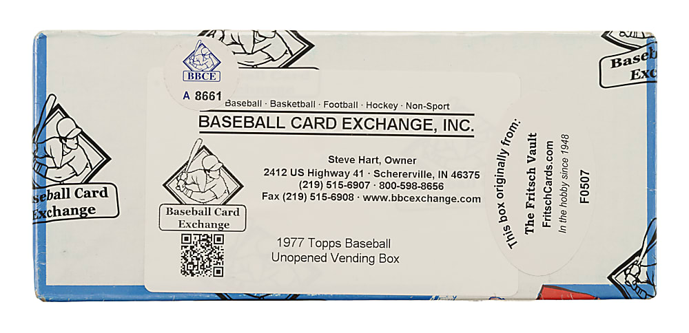 1977 Topps Unopened Vending Box - BBCE and Ex-Fritsch
