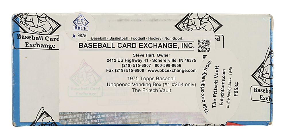1975 Topps Unopened Vending Box - BBCE and Ex-Fritsch