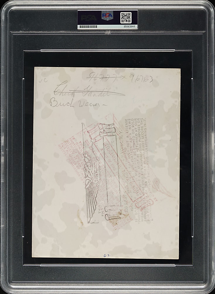 Circa 1940s Buck Weaver 1919 Black Sox International News Photograph PSA/DNA Type II
