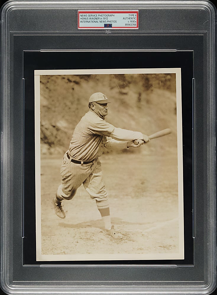 Circa 1930s Honus Wagner in 1912 International News Photograph PSA/DNA Type II