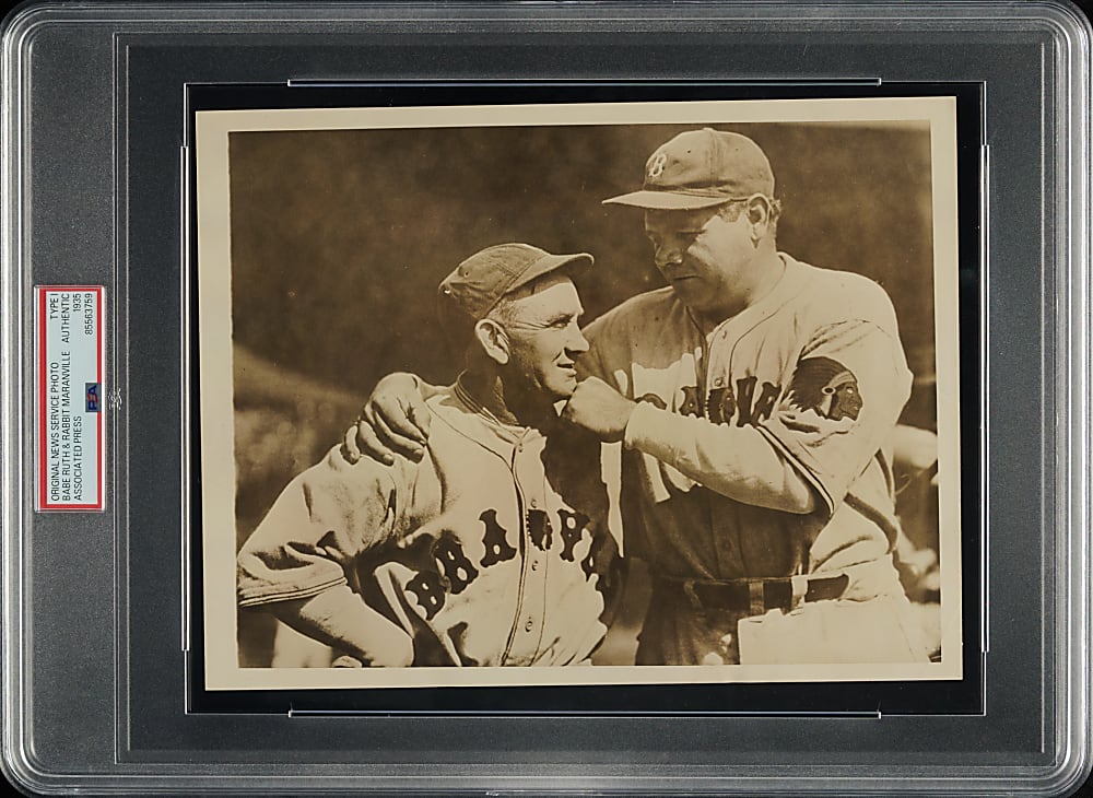 1935 Babe Ruth and Rabbit Maranville Original Associated Press Photograph PSA/DNA Type I