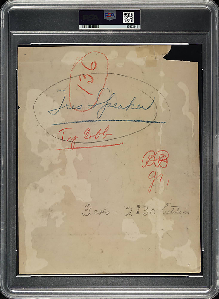 Circa 1920s Ty Cobb and Tris Speaker Original News Service Photograph PSA/DNA Type I