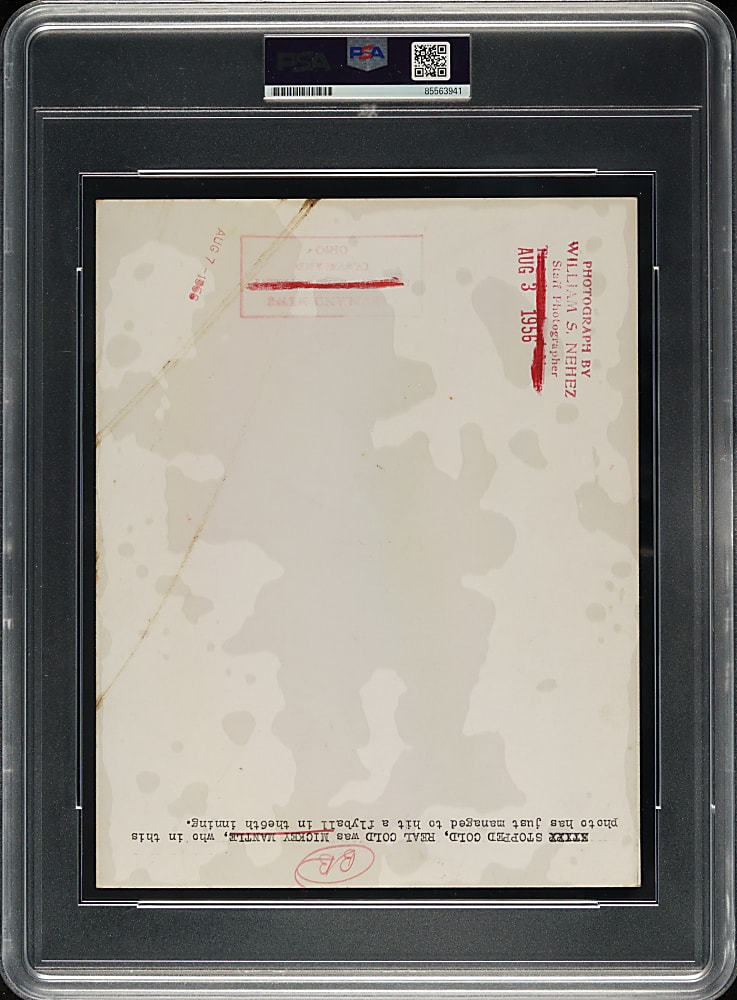1956 Mickey Mantle Triple Crown Year Original Cleveland News Photograph PSA/DNA Type I