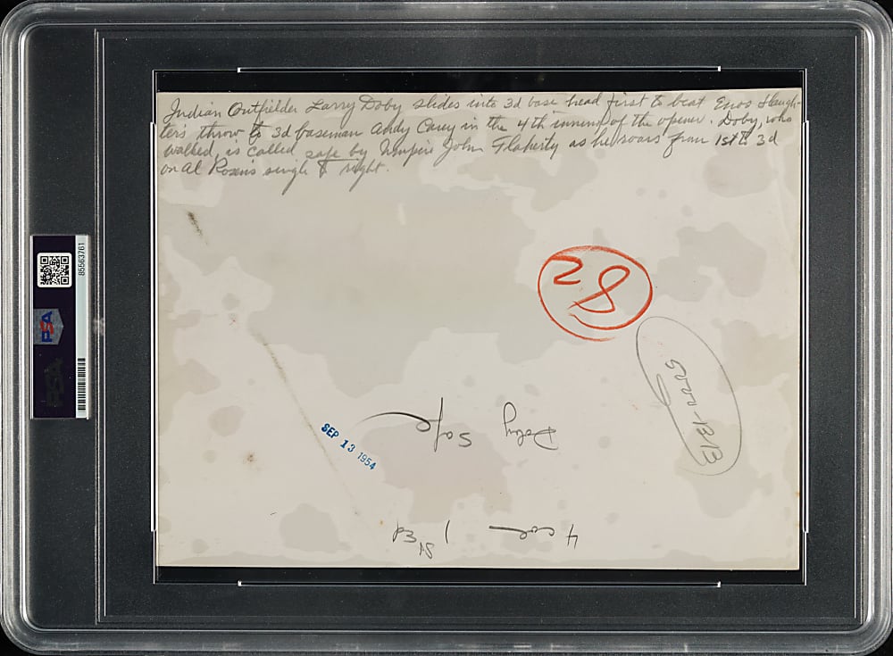 1954 Larry Doby and Andy Carey Original News Service Photograph PSA/DNA Type I