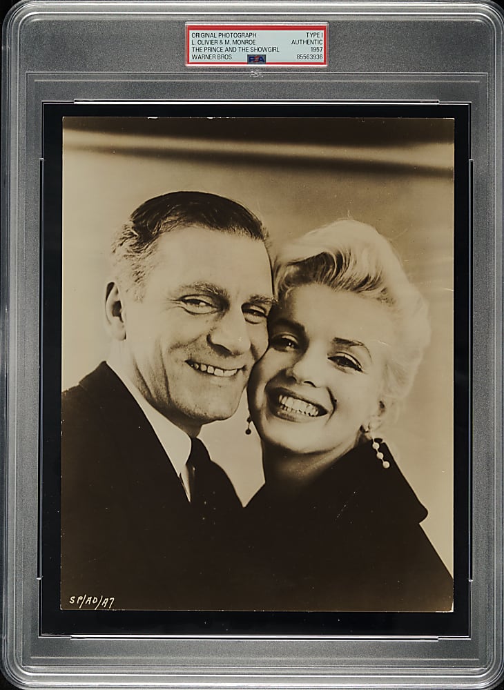 1957 Laurence Olivier and Marilyn Monroe The Prince and The Showgirl Original Warner Brothers Photograph PSA/DNA Type I