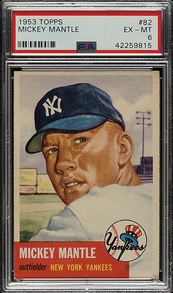 1953 Topps #82 Mickey Mantle PSA EX-MT 6