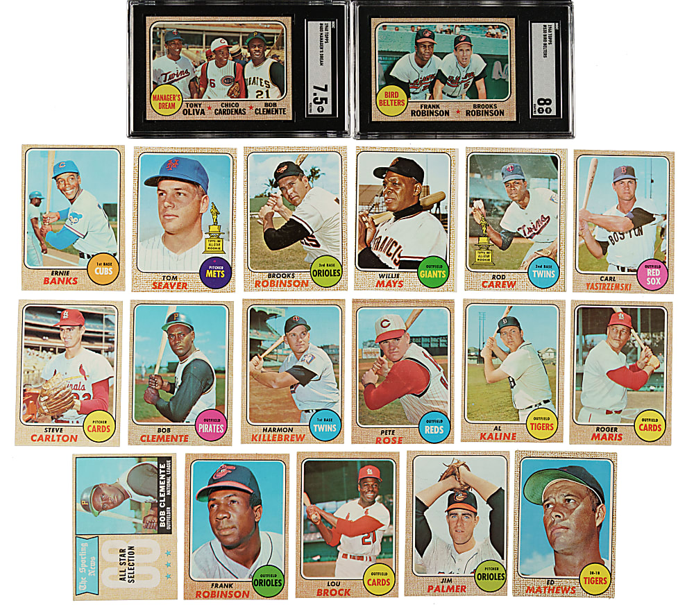 1968 Topps Near-Complete Set (493/598) Including Mantle, Ryan Rookie, and Bench Rookie