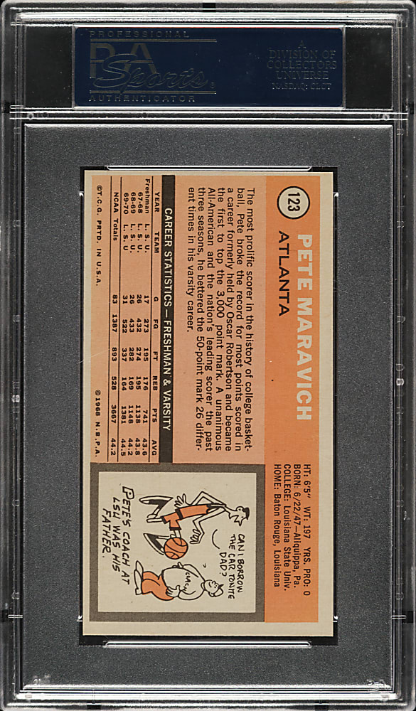 1970-1971 Topps Basketball #123 Pete Maravich Rookie PSA NM-MT 8