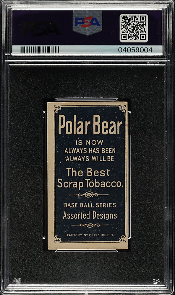 1909-1911 T206 White Border Christy Mathewson Dark Cap PSA EX-MT 6 - Polar Bear Back - 1 of 2 - Highest Graded!