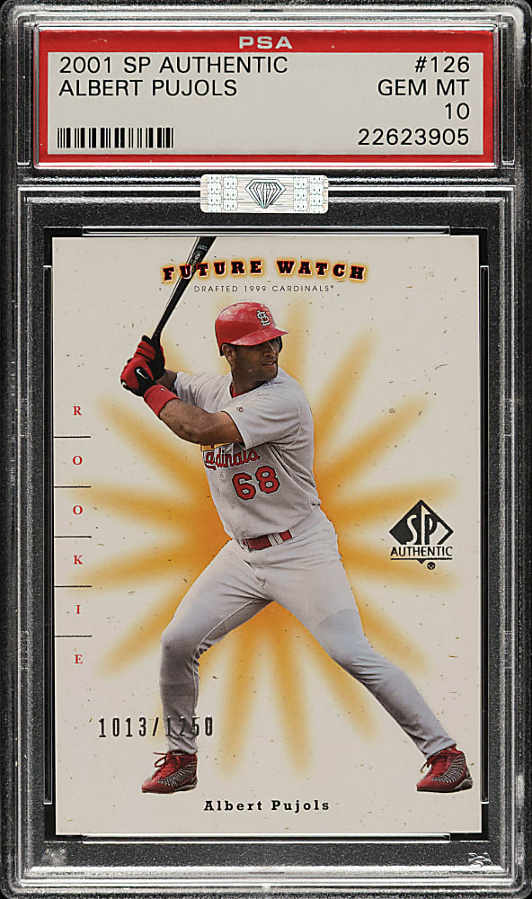 2001 Upper Deck SP Authentic Future Watch #126 Albert Pujols Rookie #1013/1250 PSA GEM MINT 10