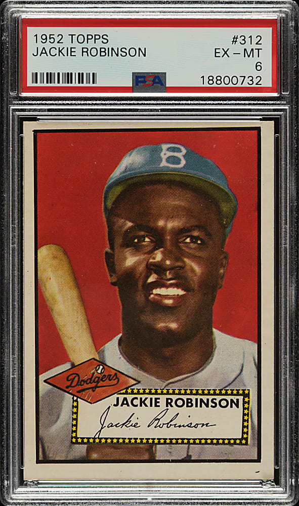 1952 Topps #312 Jackie Robinson High Number PSA EX-MT 6