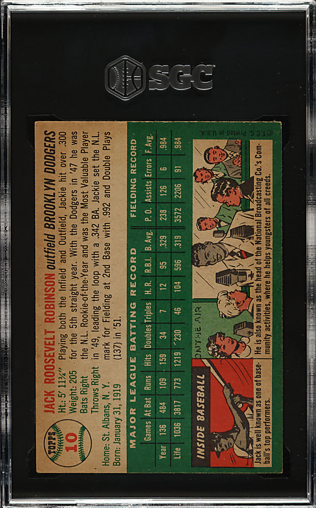 1954 Topps #10 Jackie Robinson SGC NM 7