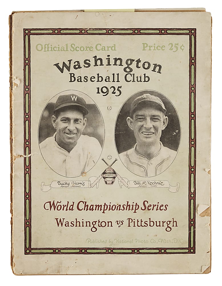 1925 Washington Senators (vs. Pittsburgh Pirates) World Series Program