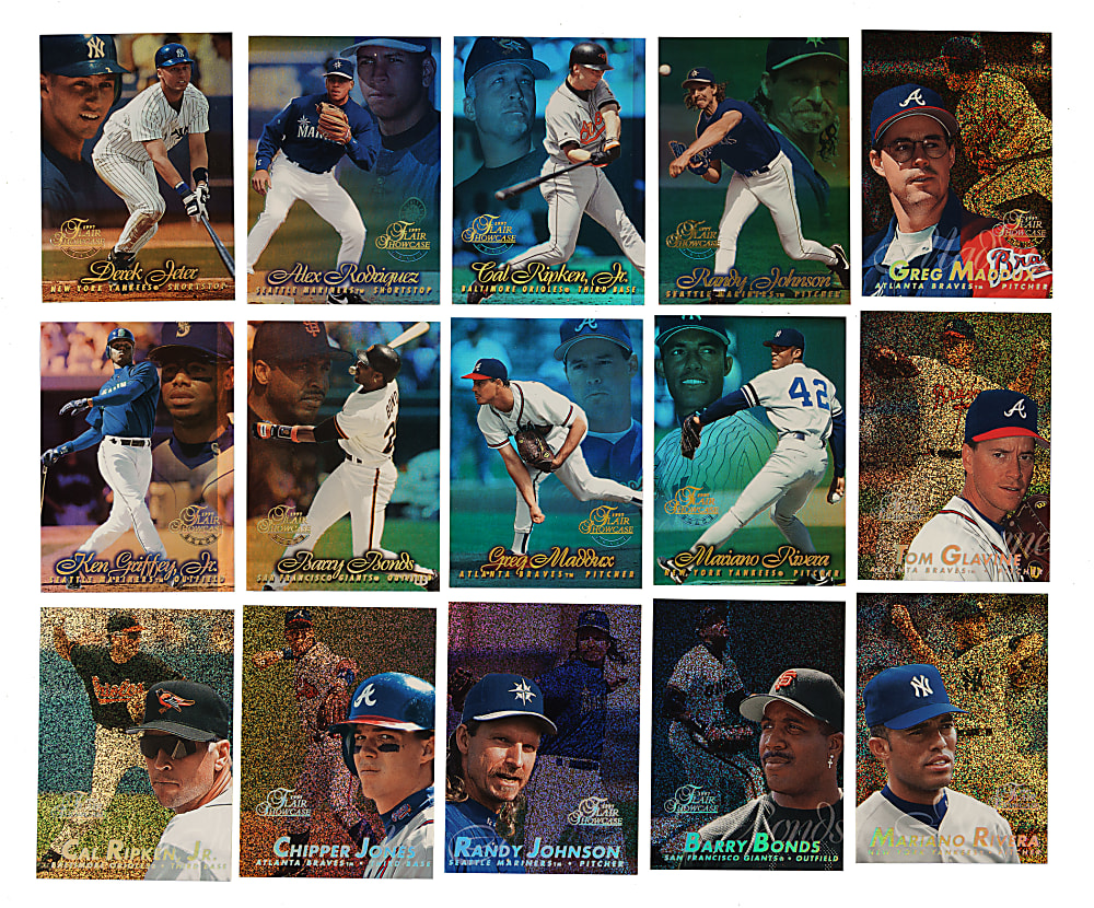 1997 Flair Showcase Row 0 and Row 1 Complete and Partial Set Pair (2 Sets, 300 Cards)