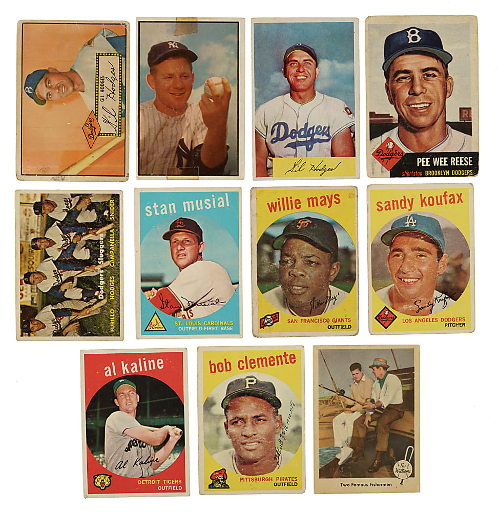 1952 to 1959 Topps, Bowman, and Fleer Shoebox Collection (313) Including 43 Hall of Famers