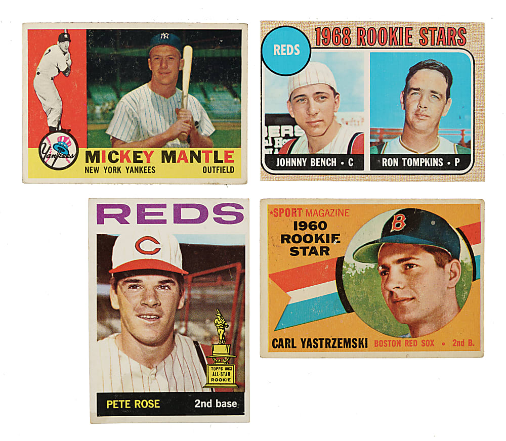 1960 to 1976 Topps and Fleer Shoebox Collection (1,136) Including 192 Hall of Famers