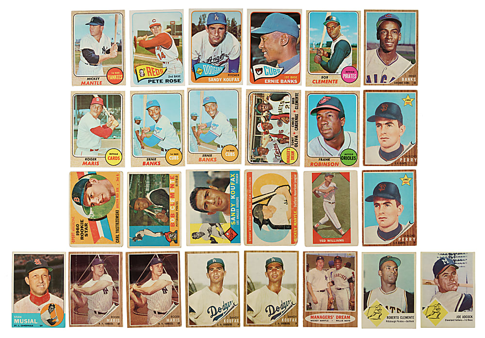 1960 to 1976 Topps and Fleer Shoebox Collection (1,136) Including 192 Hall of Famers