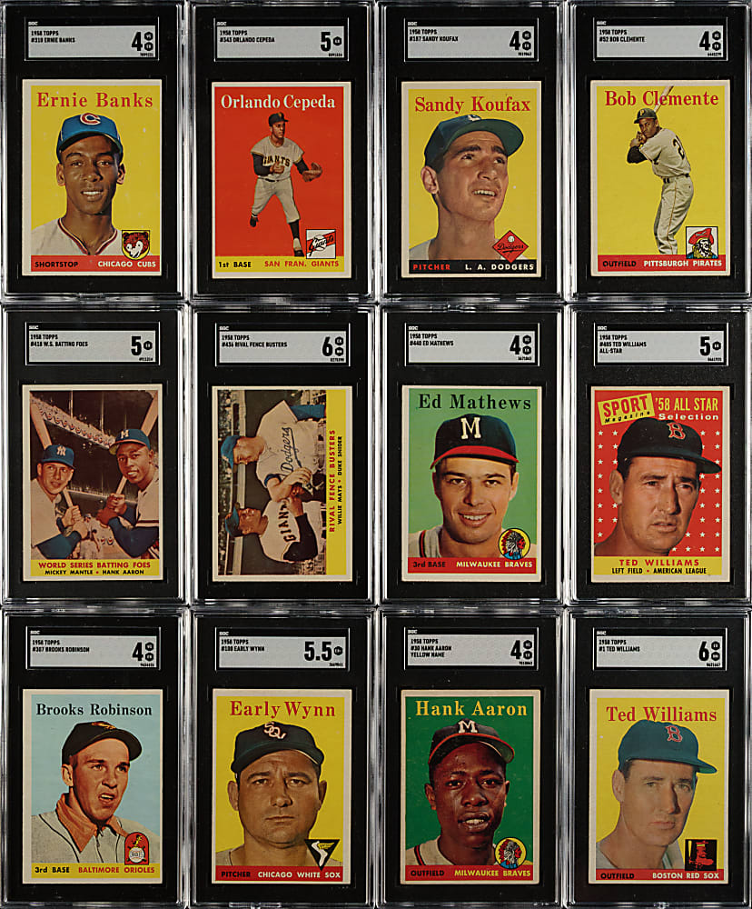 1958 Topps Complete Set (494) Including 30 PSA- and SGC-Graded Cards Plus 15 Variations