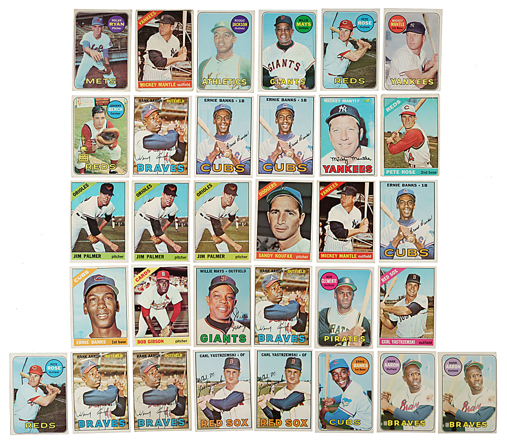 1966 to 1969 Topps Collection (1,817) Including 119 Hall of Famers